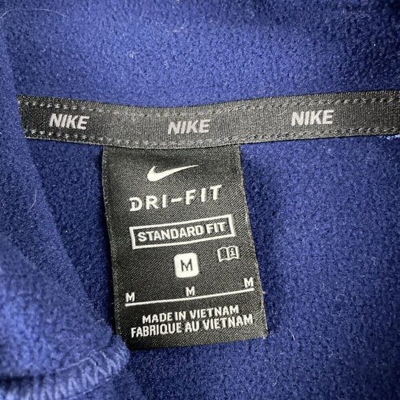 Nike Hoodie Sweatshirt Men’s M Dri Fit Navy Blue High Scuba Neck Zip Pocket - Picture 6 of 10